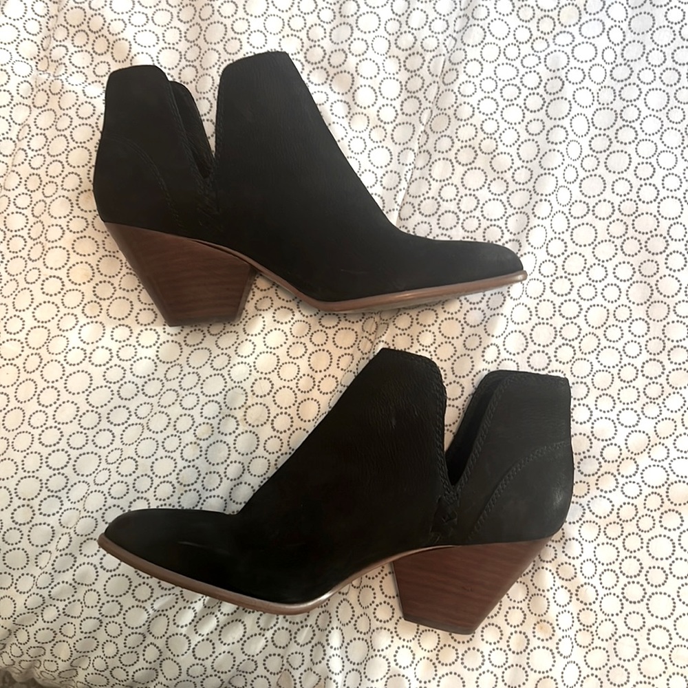 Frye Black Leather Ankle Booties